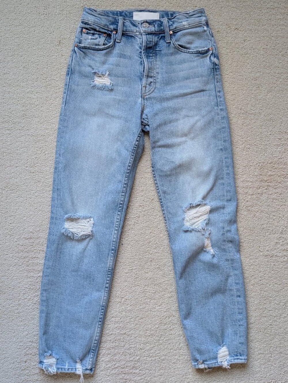 MOTHER Superior 25 The Tomcat Jeans in The Confession high rise distressed denim - Picture 3 of 12